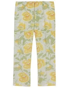 KENZO Jacquard Peonies Cropped Pants - Yellow