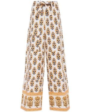 Dries Van Noten Printed High-Waisted Pants - White