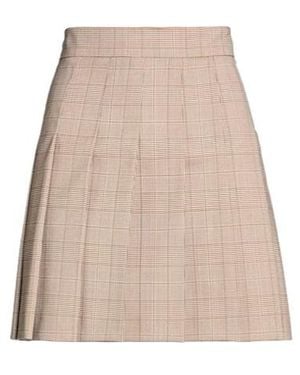Max Mara Plaid Pleated Skirt - Natural