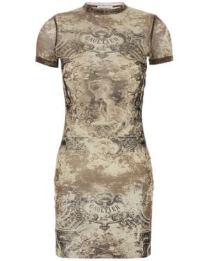Jean Paul Gaultier Tulle Médaillon Mini Dress - Natural