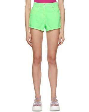 MSGM Logo Denim Shorts - Green