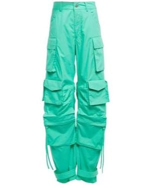The Attico Fern Cotton Canvas Cargo Pants - Green