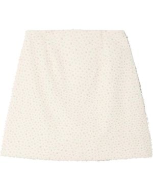 Carolina Herrera Embellished Wool-Blend Crepe Mini Skirt - Natural