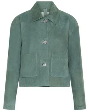Marella Suede Boxy Jacket - Green