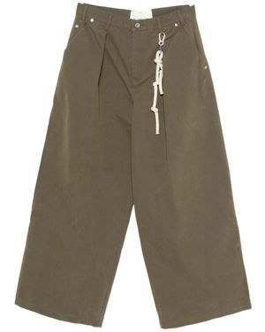 Song For The Mute Pleated-Detail Rope-Attachment Trousers - Green