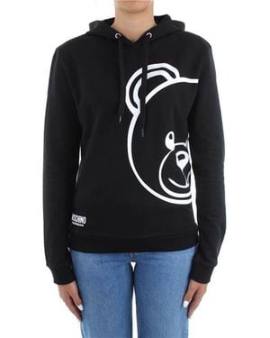 Moschino Printed Hooded Hoodie - Black