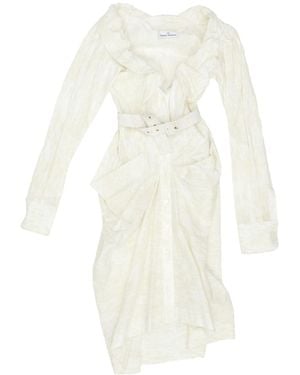 Vivienne Westwood Belted Ruched Dress - White