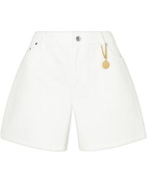 Stella McCartney Mid-Rise Straight-Leg Shorts - White