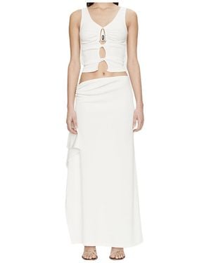 Christopher Esber Ruched Drape Midi Skirt - White