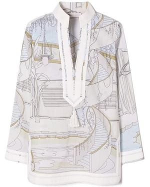 Tory Burch Printed Tory Tunic - White