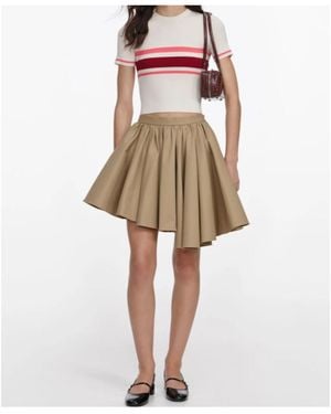 Self-Portrait Striped Ribbed-Knit T-Shirt - Natural
