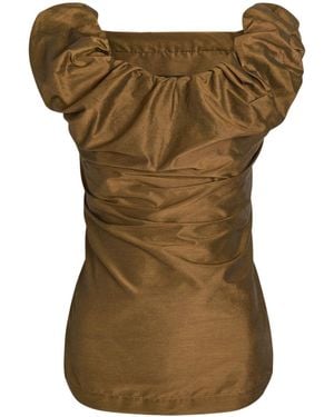 Vivienne Westwood Draped Cotton-Blend Top - Green