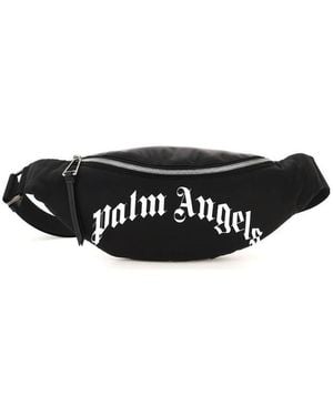Palm Angels Curved Logo Zipped Belt Bag - Black