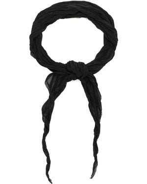 Ami Paris Ami Crinkled Gavroche Scarf - Black