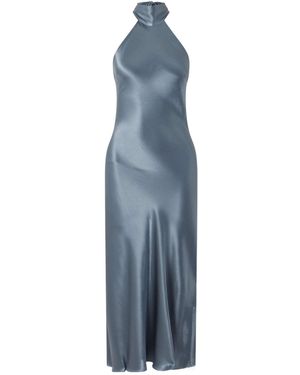 RIXO London Spaghetti Strap Midi Dress - Blue