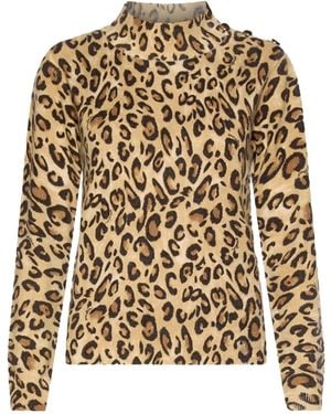 Marella Leopard-Print Long-Sleeve Jumper - Multicolour
