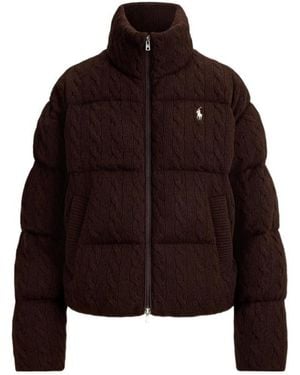 Polo Ralph Lauren Cable-Knit Quilted Jacket - Brown