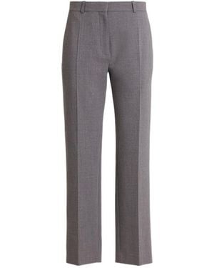 The Row Relian Stretch Wool Straight Pants - Gray
