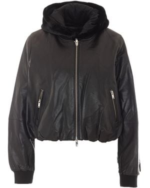 Moose Knuckles Zip-Up Hooded Jacket - Black