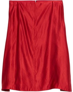 KHAITE Satin Midi Skirt - Red