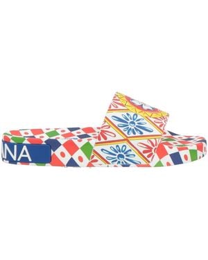 Dolce & Gabbana Printed Slides - White