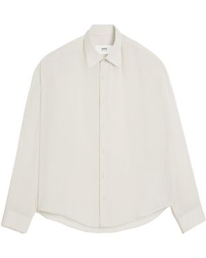 Ami Paris Ami Long-Sleeved Buttoned Shirt - White
