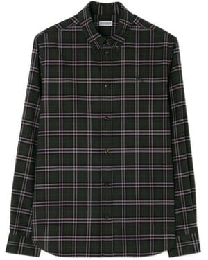 Burberry Relaxed Fit Check Cotton Shirt - Black