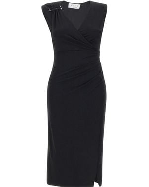 Kaos Draped Wrap Midi Dress - Black