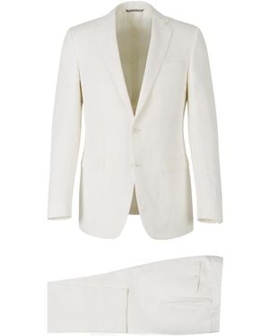 Canali Single-Breasted Suit - White