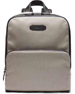 Brioni And Ribbed Canvas Via Veneto Backpack - Grey