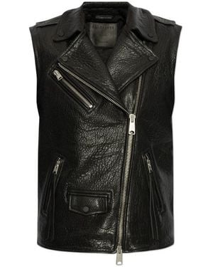 AllSaints Leather Vest Billie - Black