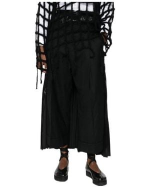 Junya Watanabe Pleated Wool Trousers - Black