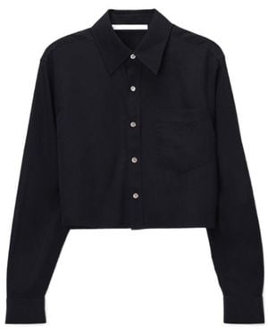 Alexander Wang Cropped Button-Down Shirt - Blue