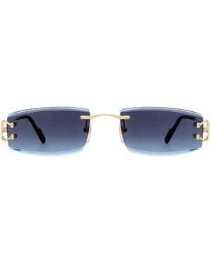Cartier Rectangular Frame Sunglasses - Blue