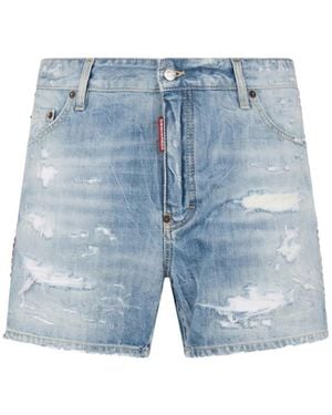 DSquared² Denim Shorts With Belt Loops - Blue
