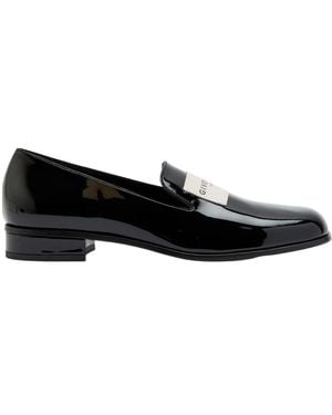 Givenchy Tux Logo Patent Leather Loafers - Black