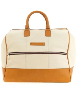Brunello Cucinelli Leather Duffel Bag - Natural