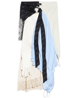 Balenciaga Messy Patched Skirt - Blue
