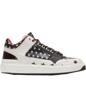 Balmain B Court Star Printed Mid Top Trainers - White