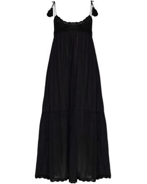 Ulla Johnson Linnea Tassel Crochet Midi Dress - Black