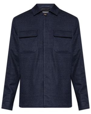 Eleventy Chest Pocket Long-Sleeved Shirt - Blue
