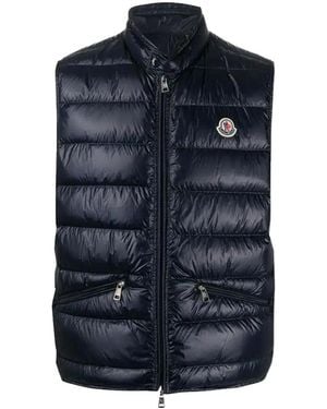 Moncler Logo Down Vest - Blue
