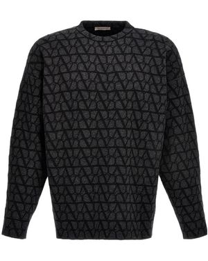 Valentino Toile Iconographe Crewneck Jumper - Grey
