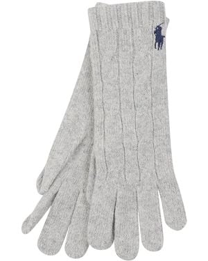 Ralph Lauren Polo Logo Embroidered Knitted Gloves - Gray
