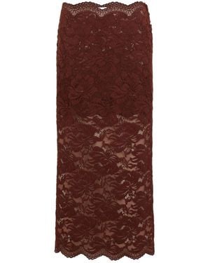 Rabanne Rabanne Lace Midi Skirt - Brown