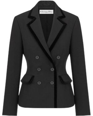 Dior Christian Marlène Double-Breasted Jacket - Black