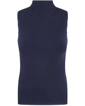 Twinset Crochet-Detail Knit Top - Blue