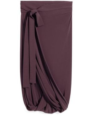 Lemaire Tie-Detail Draped Midi Skirt - Purple