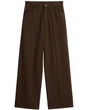 Lemaire Wide-Leg Pleated Trousers - Brown