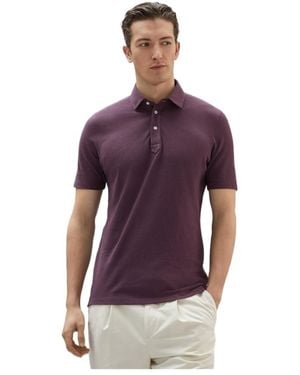 Brunello Cucinelli Long-Sleeve Cotton Polo Shirt - Purple